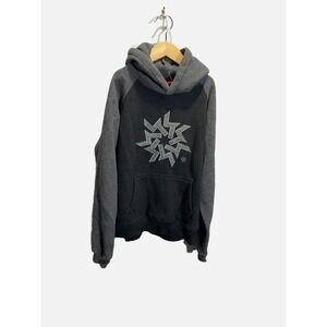 Keystone Hoodie Kids Youth Large Black Grey Raglan Pullover Ski Resort Sweatshir